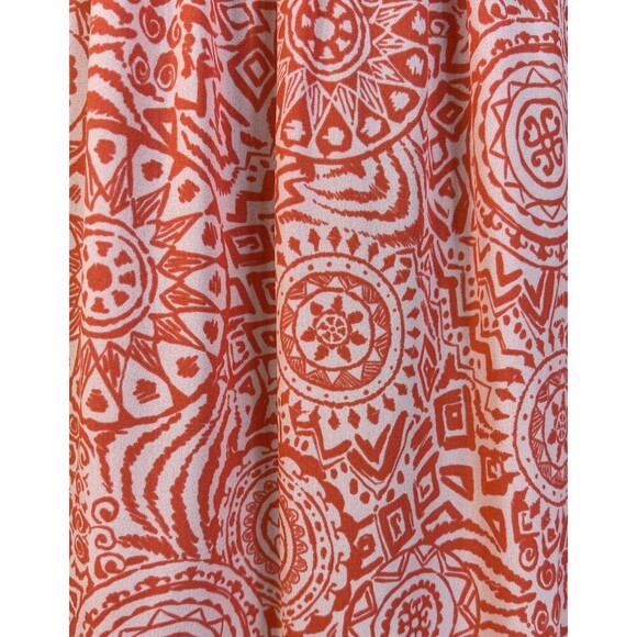 Anthropologie Uncle Frank Orange Embroidered Ruffle Mini Dress S (2/4) Geo Boho - Picture 10 of 10